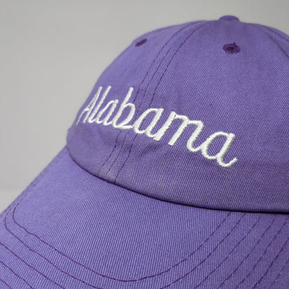 Alabama Strapback Hat Purple One Size Adjustable Embroidered 6 Panel
