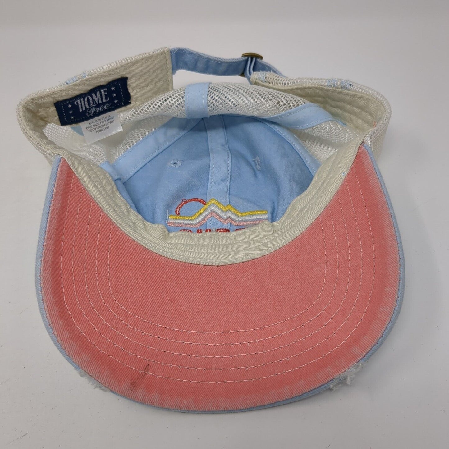 Idaho Slideback Hat Blue One Size Adjustable Distressed Mesh Back Home Free