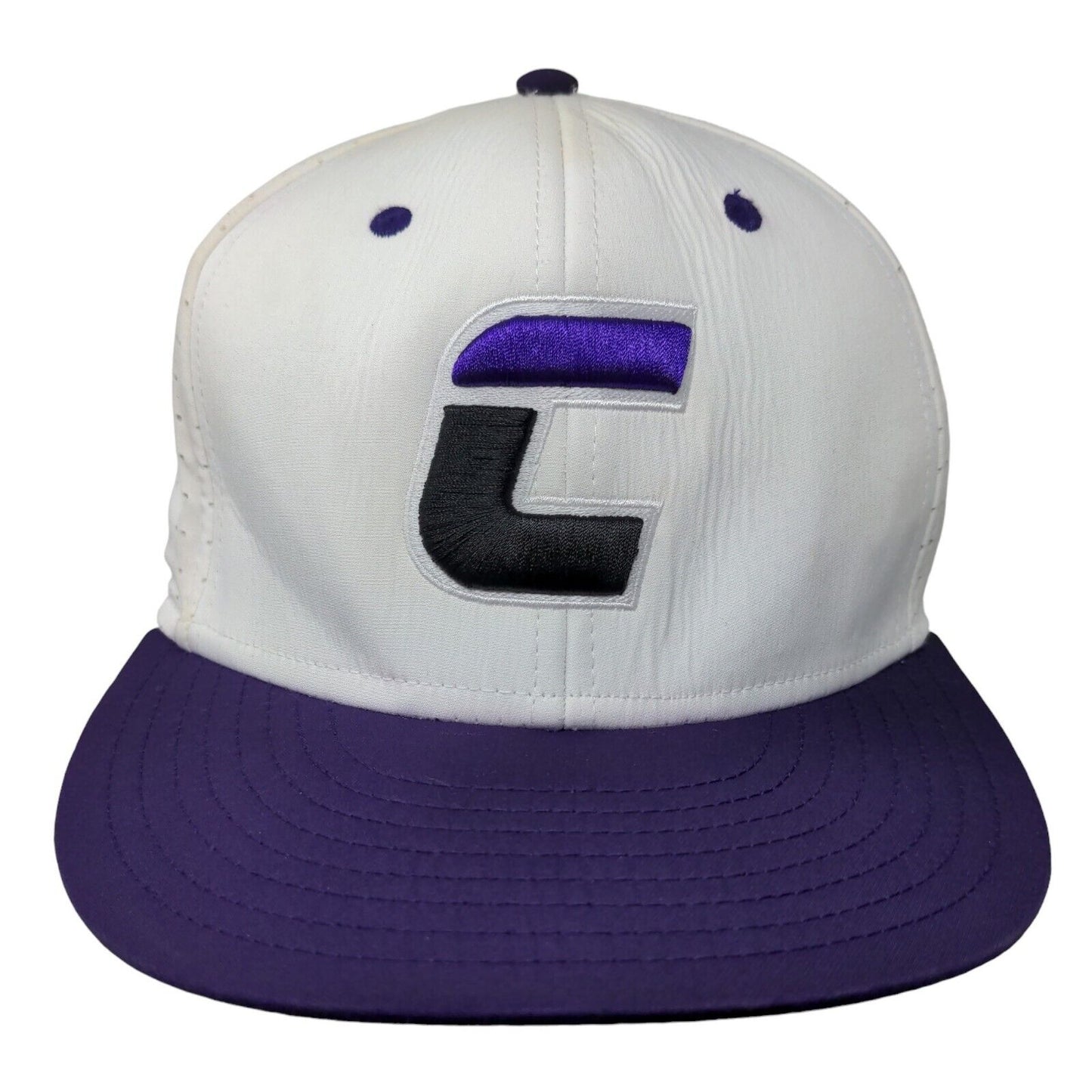 The Game Men's Fitted Hat White Size L Embroidered C Storm Logo Polyester Blend