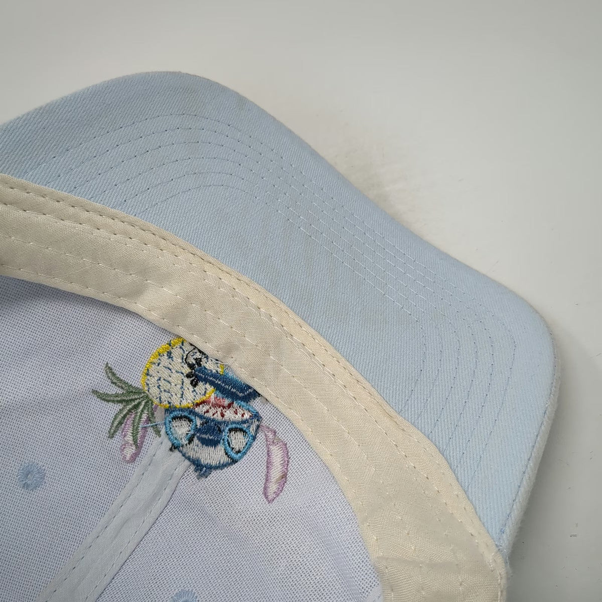 Disney Snapback Blue Hat OSFM Stitch Pineapple Embroidered Graphic Cotton Cap