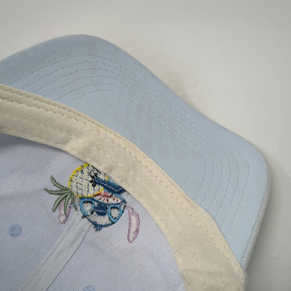 Disney Snapback Blue Hat OSFM Stitch Pineapple Embroidered Graphic Cotton Cap