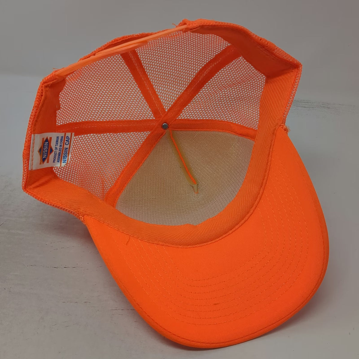 Nissin Trucker Hat Orange One Size Fiddlers Festival Weiser Idaho Mesh Snapback