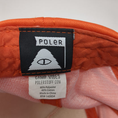 Poler Patch Snapback Hat Orange One Size Camp Vibes Adjustable Outdoor