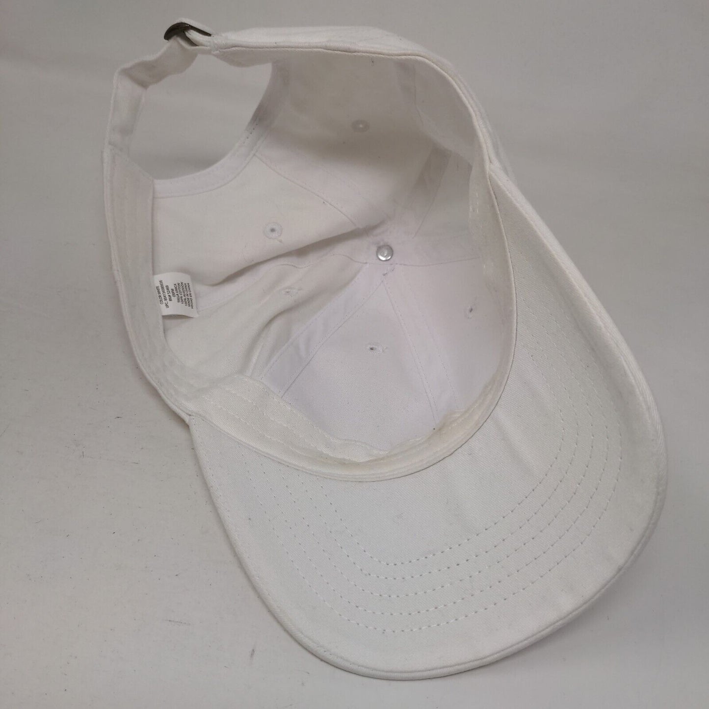 Unbranded Slideback Hat White OSFM Adjustable Solid 6 Panel Blank