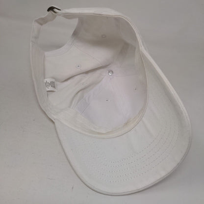 Unbranded Slideback Hat White OSFM Adjustable Solid 6 Panel Blank
