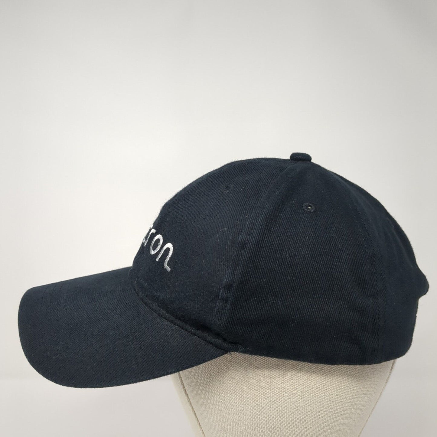 Micron Slideback Hat Black One Size Adjustable Embroidered Promoshop Cotton