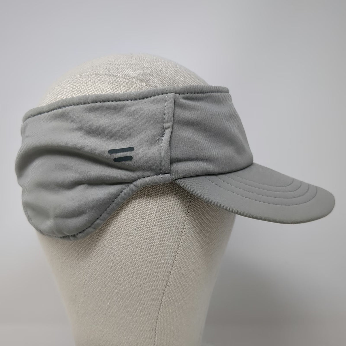 Sprigs Visor Gray One Size Fleece Lined Ear Warmer Reflective Running Hat