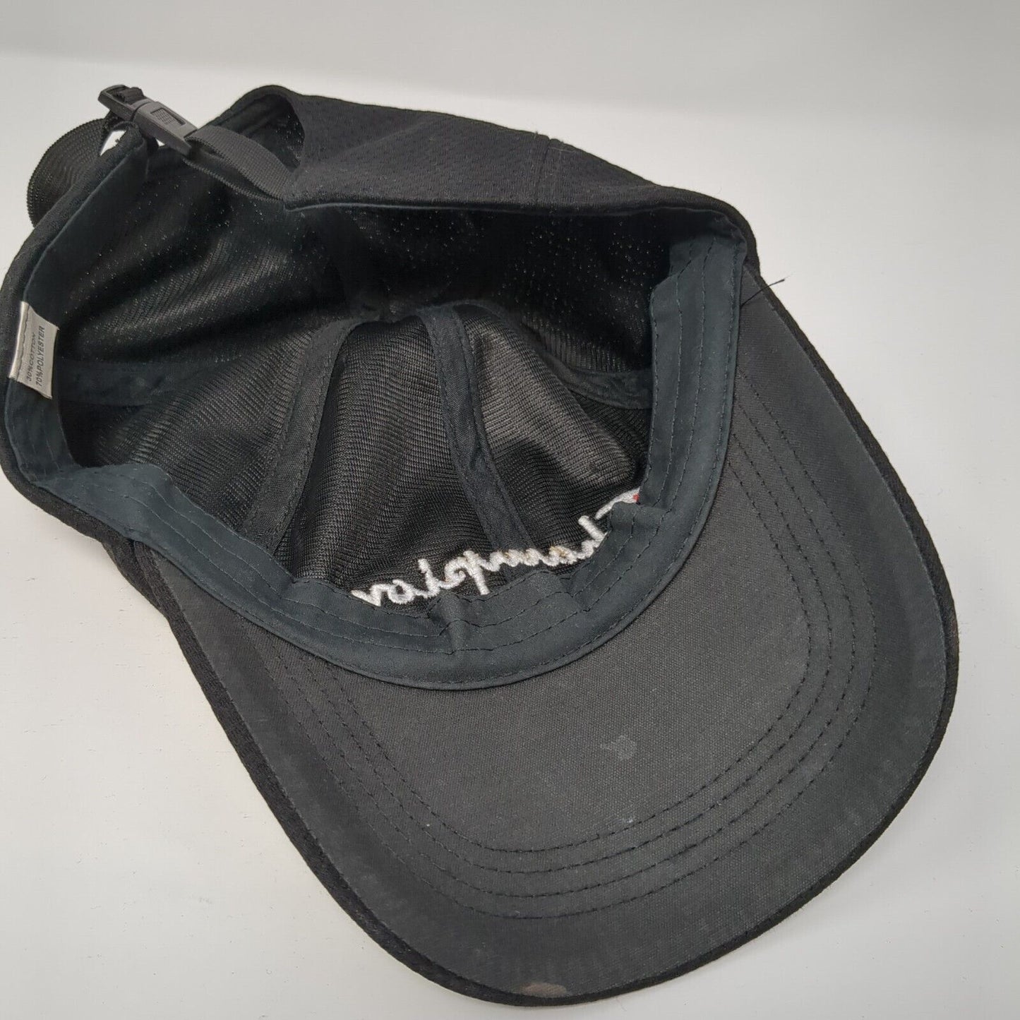 Champion Strapback Hat Black One Size Adjustable Embroidered 6 Panel