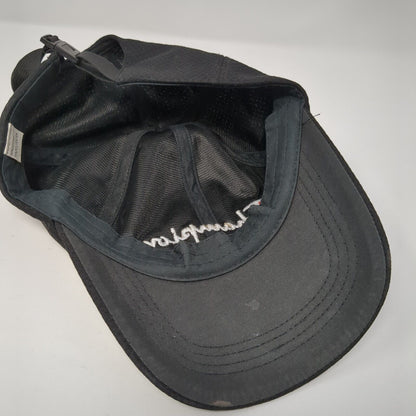 Champion Strapback Hat Black One Size Adjustable Embroidered 6 Panel