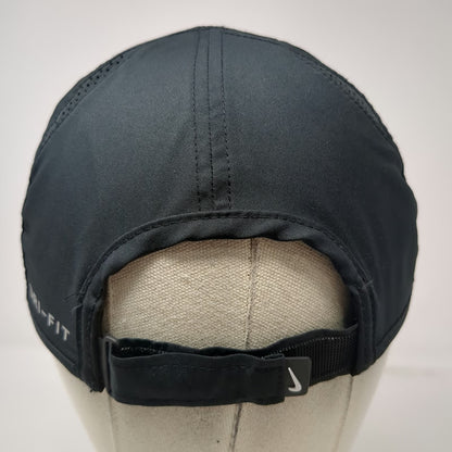 Nike Baseball Cap Black One Size Dri-Fit Featherlight Swoosh Strapback Hat
