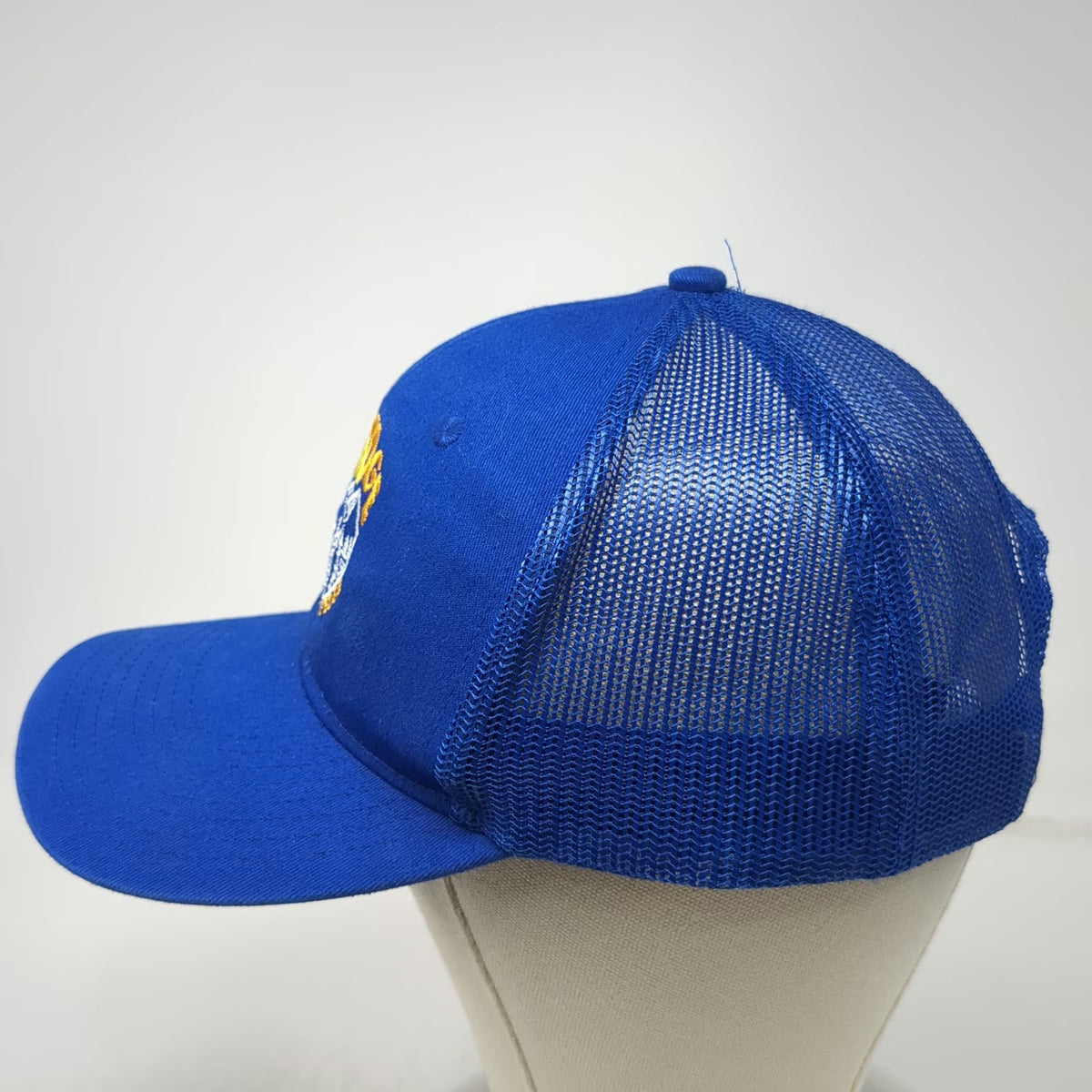 Port Authority Trucker Hat Blue One Size Snapback Mesh River Edge Mountains Logo
