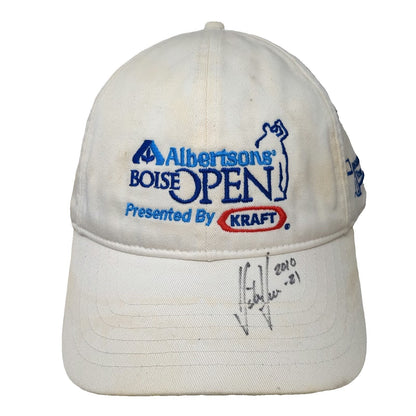 Ivory Albertsons Boise Open Golf Hat White One Size Baseball Cap Signed Kraft