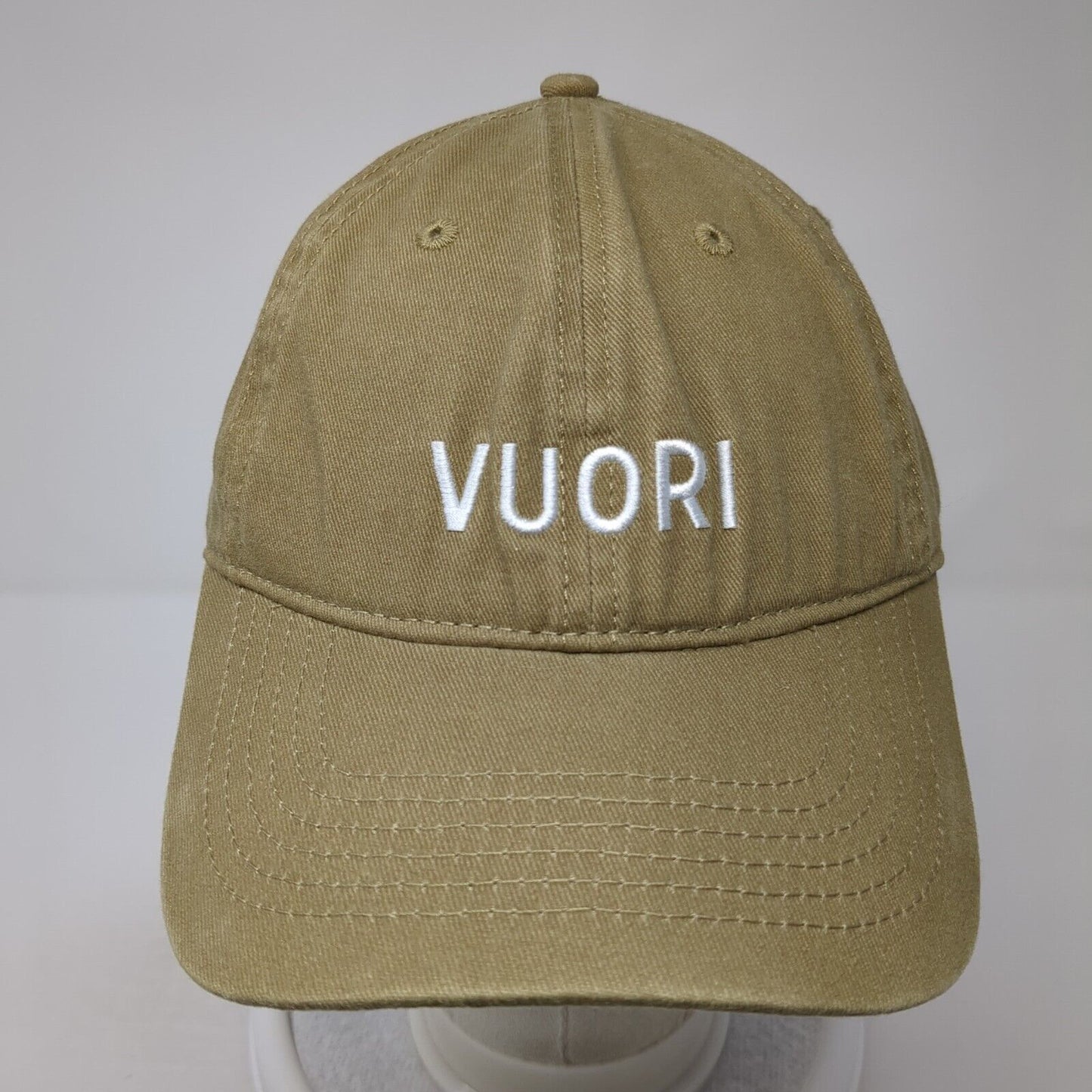 VUORI Baseball Cap Brown One Size Adjustable Embroidered Vented Holes 6 Panel