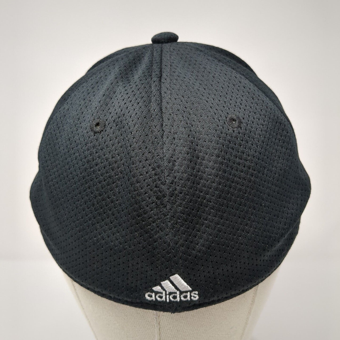 Adidas 3 Stripes Fitted Hat Black One Size Embroidered Logo 6 Panel