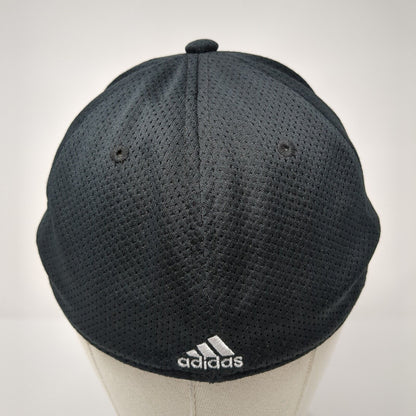 Adidas 3 Stripes Fitted Hat Black One Size Embroidered Logo 6 Panel