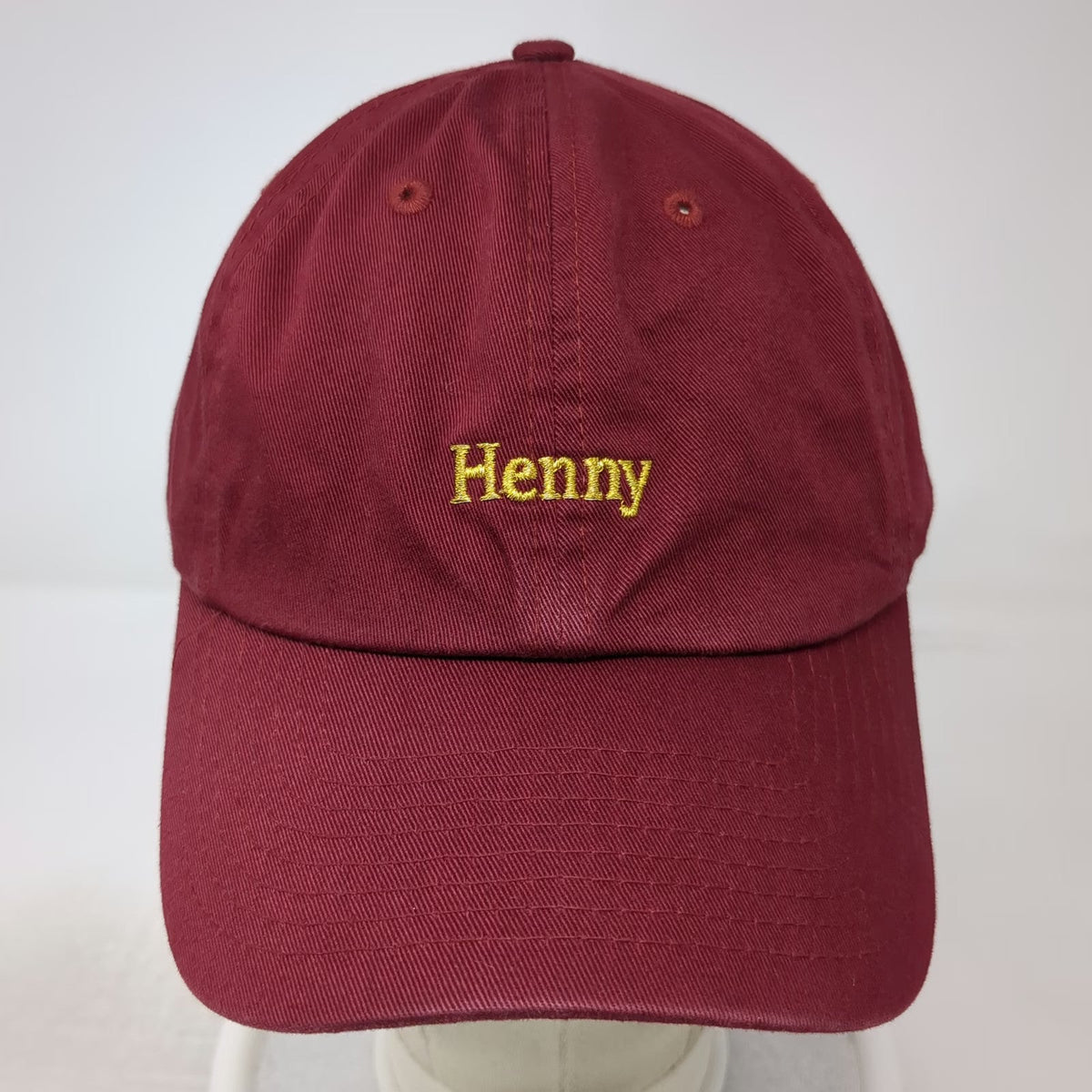 KBETHOS Baseball Cap Red One Size Henny Embroidered Cotton Slideback Buckle Hat