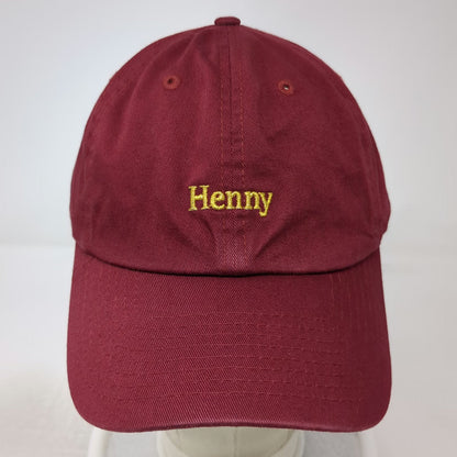 KBETHOS Baseball Cap Red One Size Henny Embroidered Cotton Slideback Buckle Hat