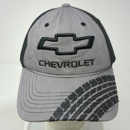 Chevrolet Baseball Cap Gray Black One Size Tire Tread Graphic Slideback GM Hat