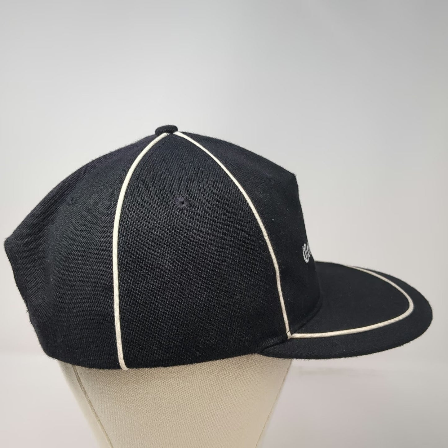 Crooks & Castles Snapback Black One Size Hat Contrast Piping Embroidered Logo