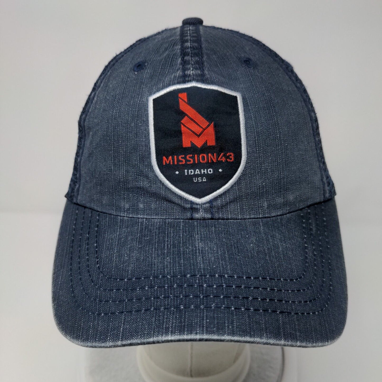 Mission43 Idaho USA Strapback Trucker Hat Blue OSFA Mesh Back 6 Panel
