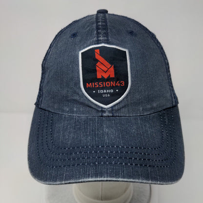 Mission43 Idaho USA Strapback Trucker Hat Blue OSFA Mesh Back 6 Panel