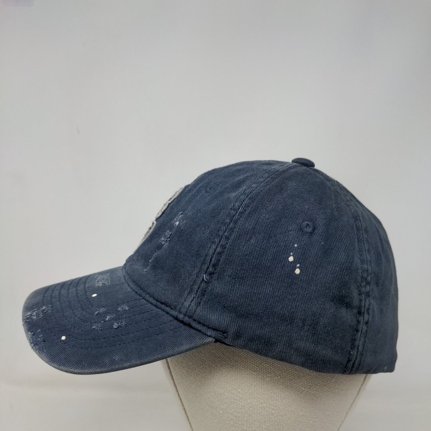 Aeropostale 87 Fitted Hat Blue Large/XL Solid 6 Panel Vent Holes