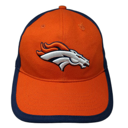 NFL Baseball Cap Orange One Size Denver Broncos Logo Embroidered Blue Hat