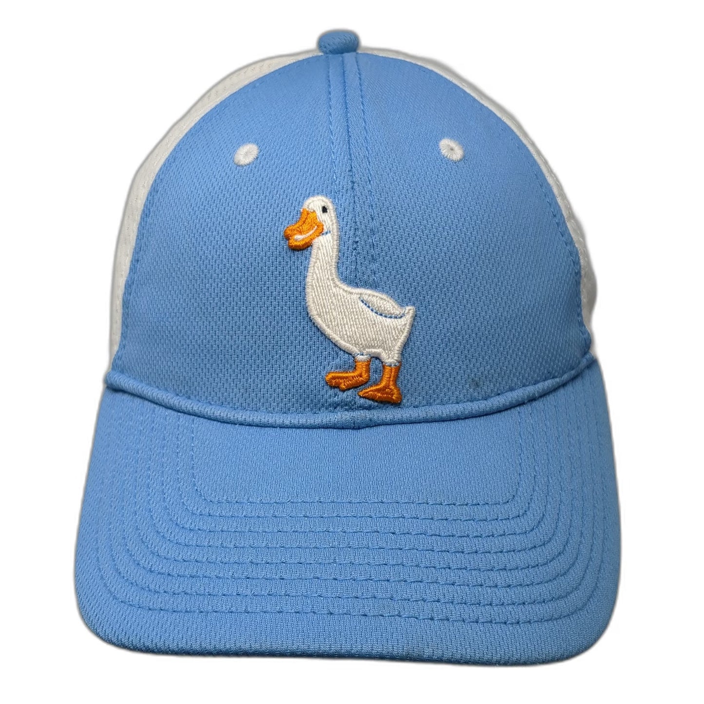 The Game Aflac Duck Mascot Hat Baseball Cap Blue One Size Mesh Back Stretch Fit