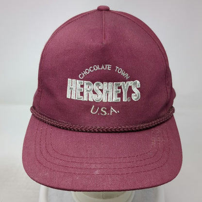 Yupoong 5 Panel Red Hat One Size Hershey's Chocolate Town USA Rope Snapback