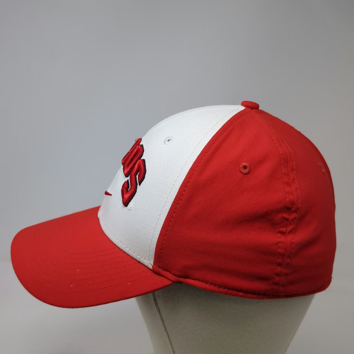 Nike Baseball Cap Red OS NCAA New Mexico Lobos Mascot Logo Dri-Fit Fitted Hat