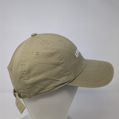 Life Is Good Slideback Baseball Cap Brown OS Adjustable Embroidered 6 Panel