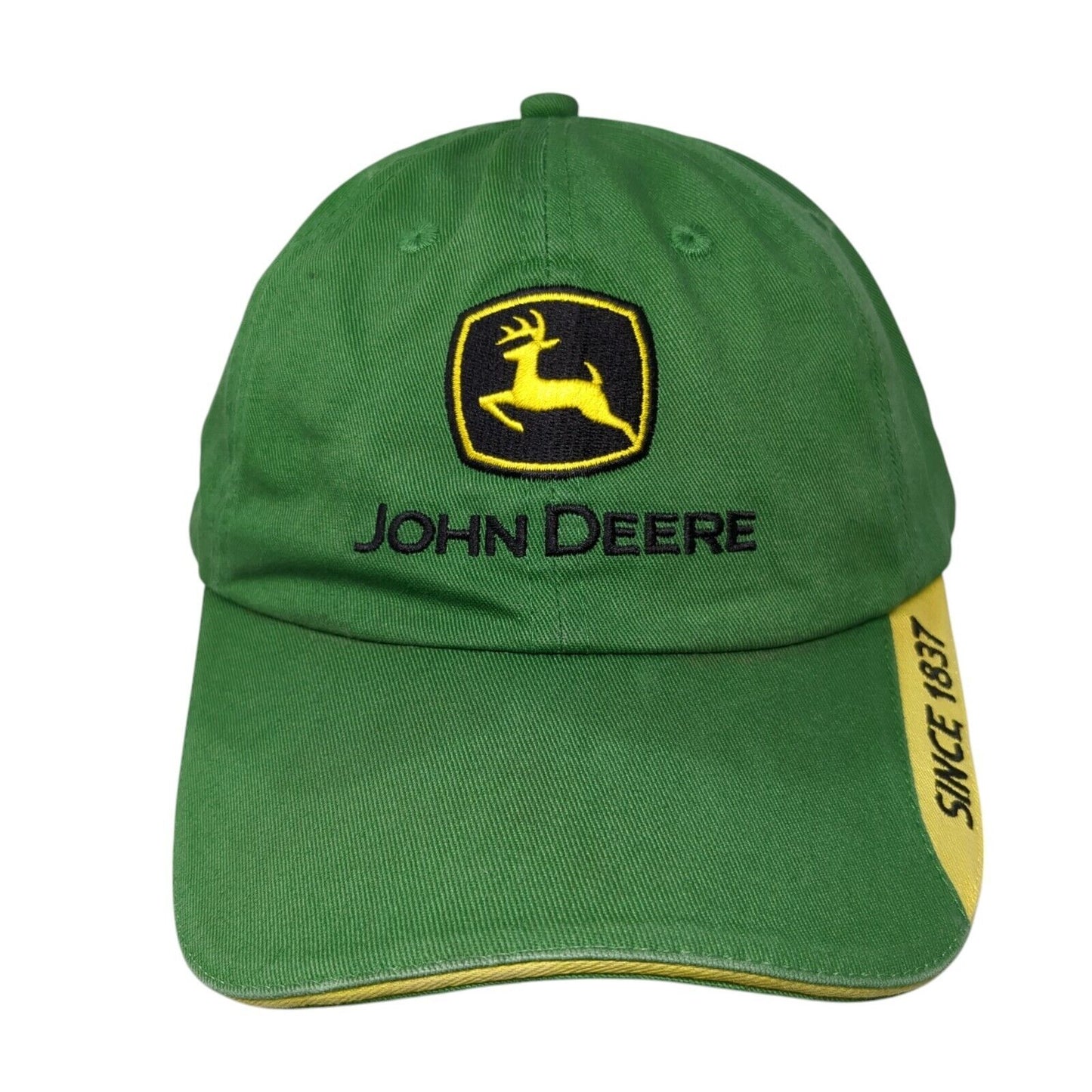 John Deere Since 1837 Slideback Hat Green One Size Adjustable 6 Panel