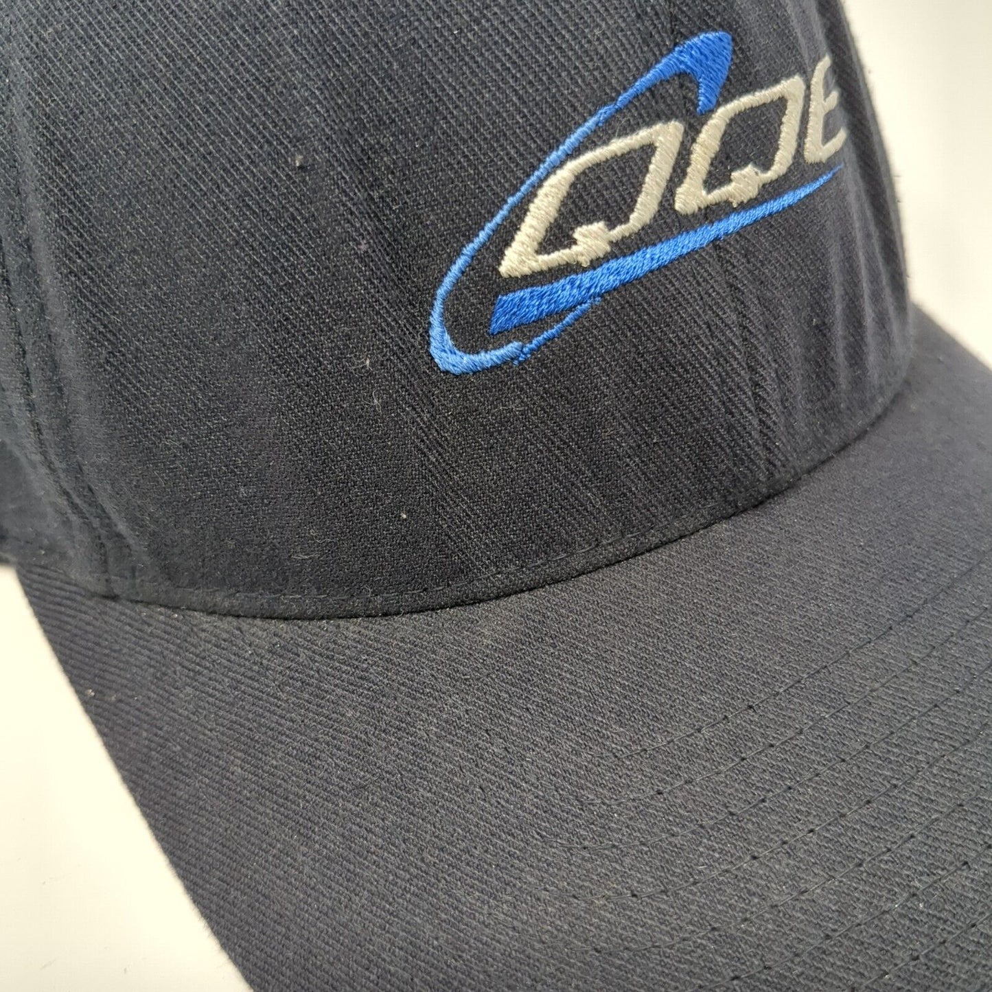QQE Fitted Hat Blue Large-XL Embroidered Flexfit Yupoong Solid 6 Panel