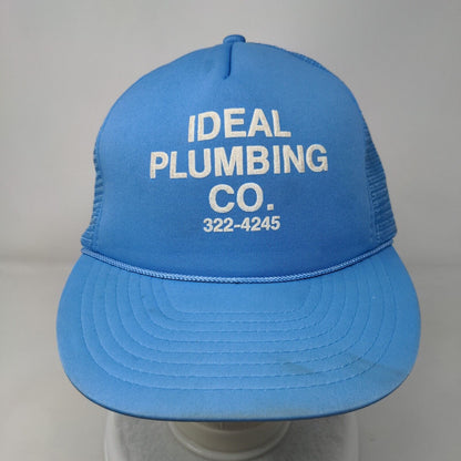 Ideal Plumbing Co. Snapback Rope Trucker Hat Blue OSFA Great Western