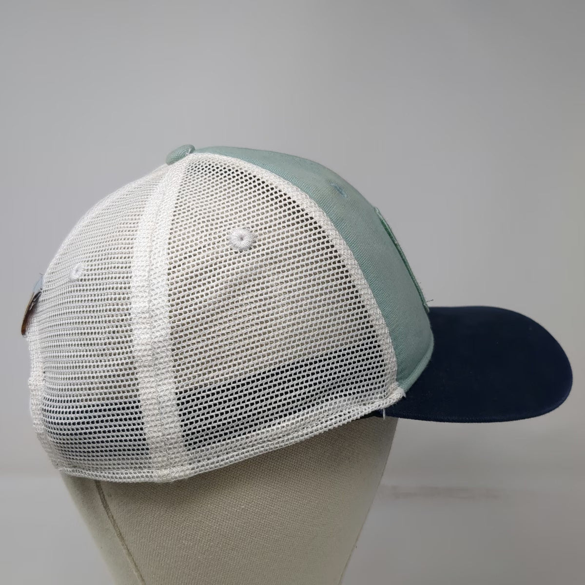Carhartt Trucker Hat Green Blue One Size Mesh Snapback Logo Patch Workwear Cap