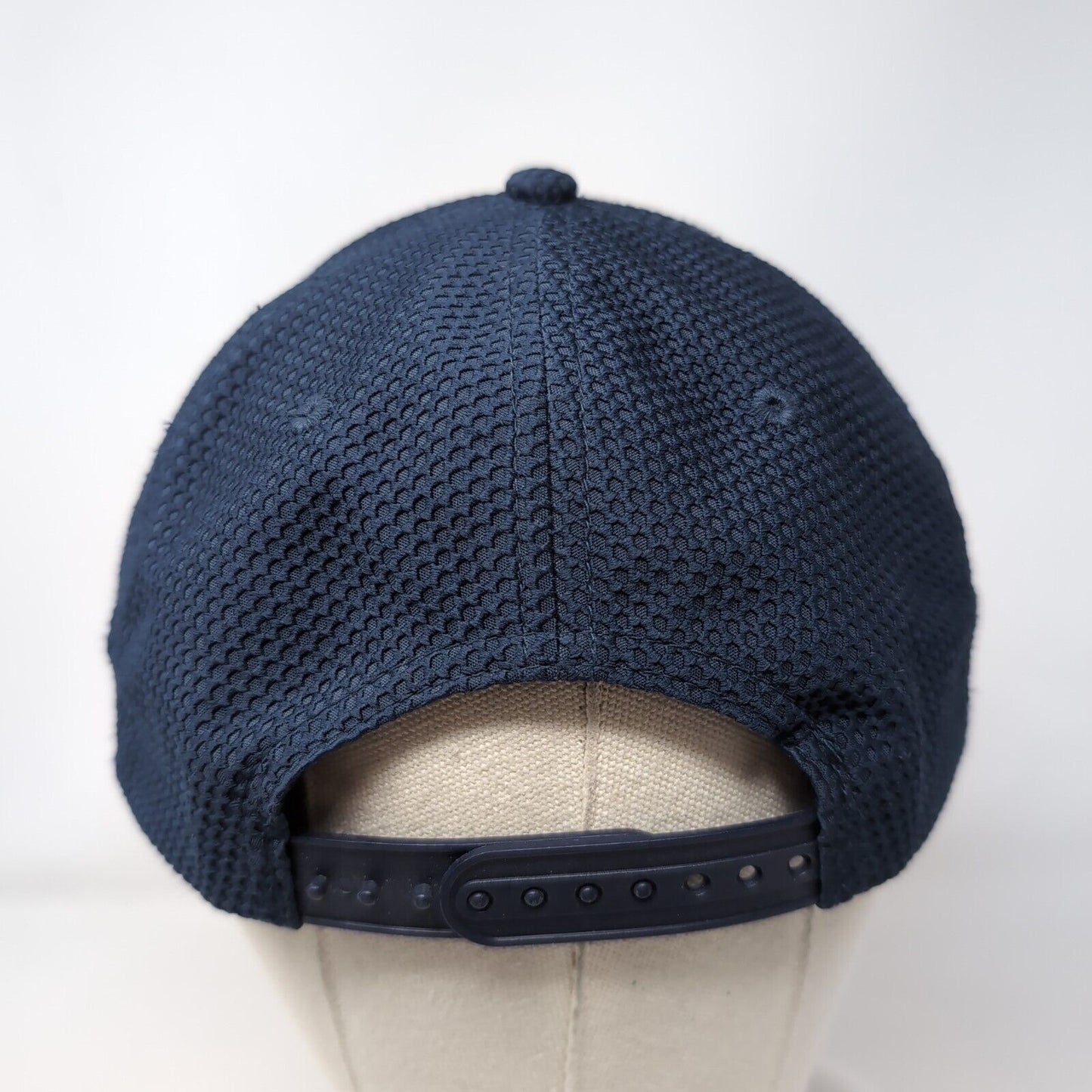 CAT Snapback Hat Blue One Size Adjustable Vented Holes 6 Panel Polyester