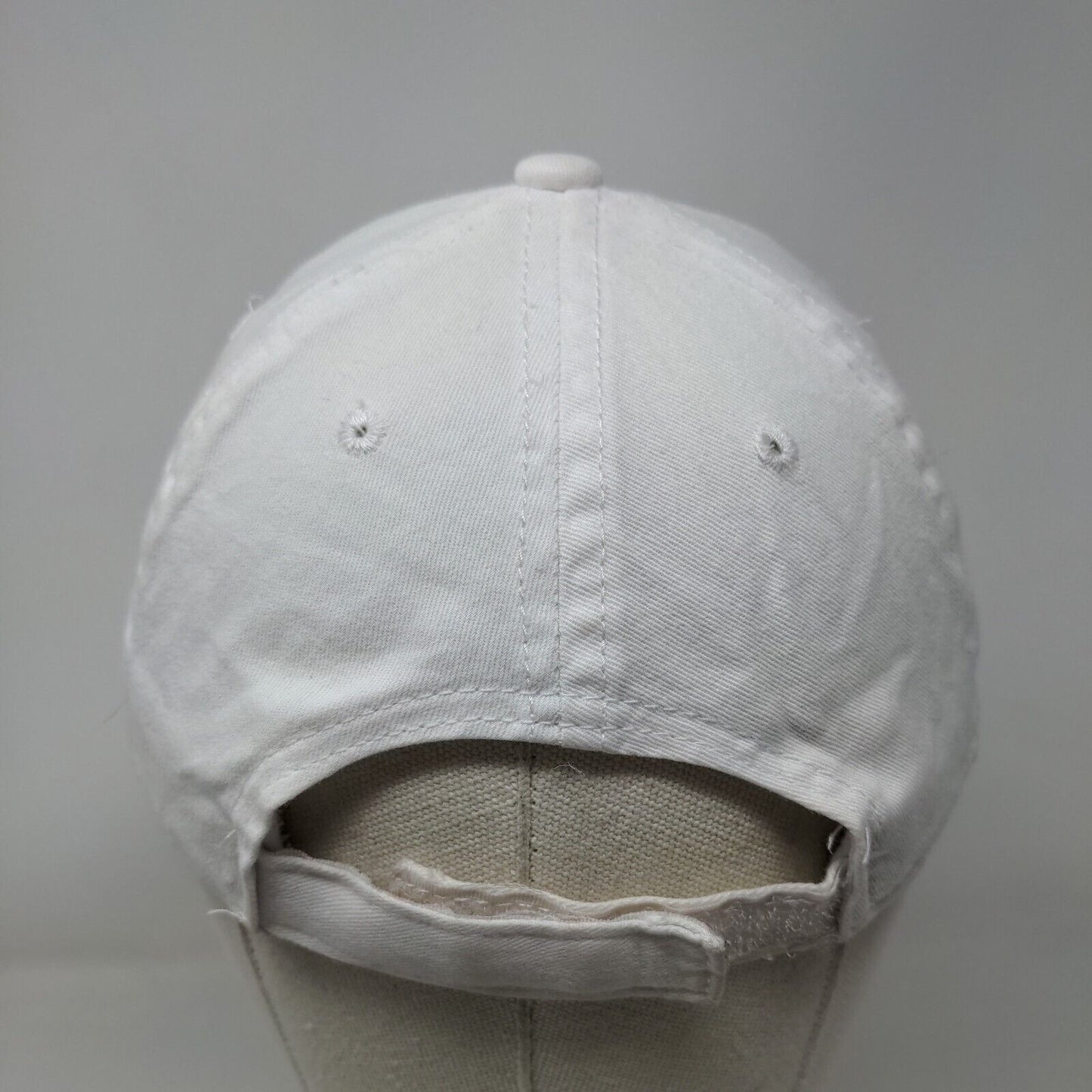 George Strapback Hat White One Size Adjustable Vented Holes Distressed Blank