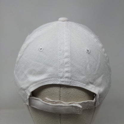 George Strapback Hat White One Size Adjustable Vented Holes Distressed Blank