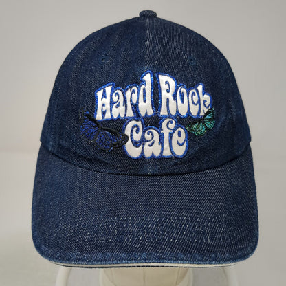 Hard Rock Cafe Baseball Cap Blue One Size Butterfly Denim Strapback Hat Logo