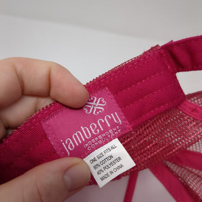 Jamberry Slideback Mesh Back Trucker Hat Pink OSFA Adjustable Embroidered