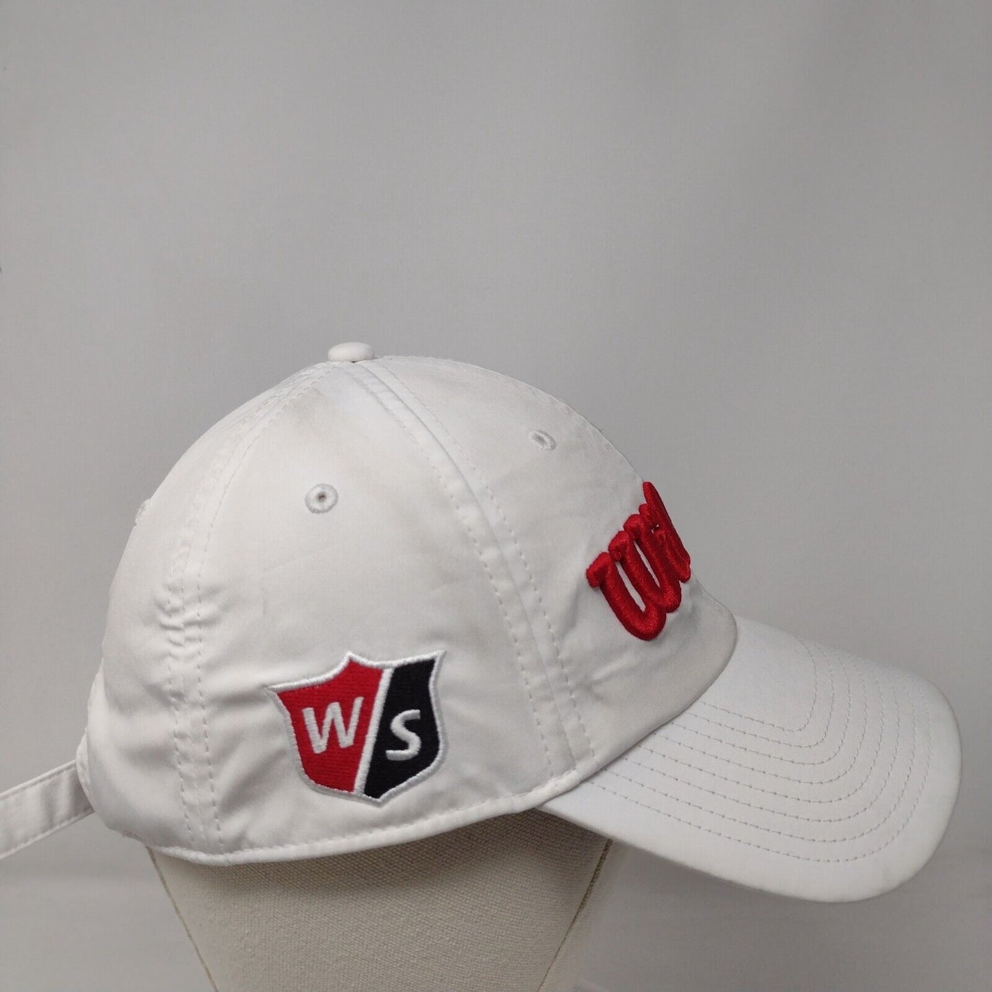 Wilson Slideback Golf Hat White OSFM Adjustable Embroidered Snapx 6 Panel