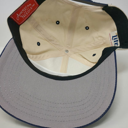 American Needle 5 Panel Miller Lite Football League Hat White One Size Blue