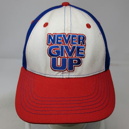 WWE John Cena Never Give Up Baseball Cap Blue Red White One Size Strapback Hat
