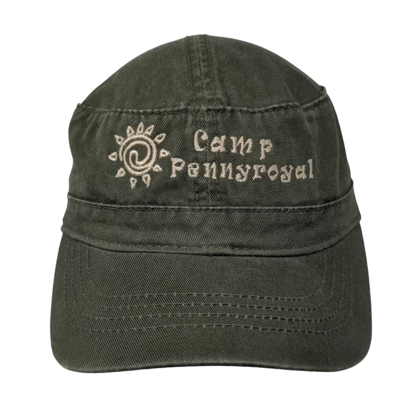 Camp Pennyroyal Cadet Army Cap Green One Size Adjustable Embroidered Fahrenheit