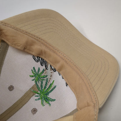 Hawaiian Heads Snapback Beige One Size Maui Palm Trees Embroidered Travel Hat