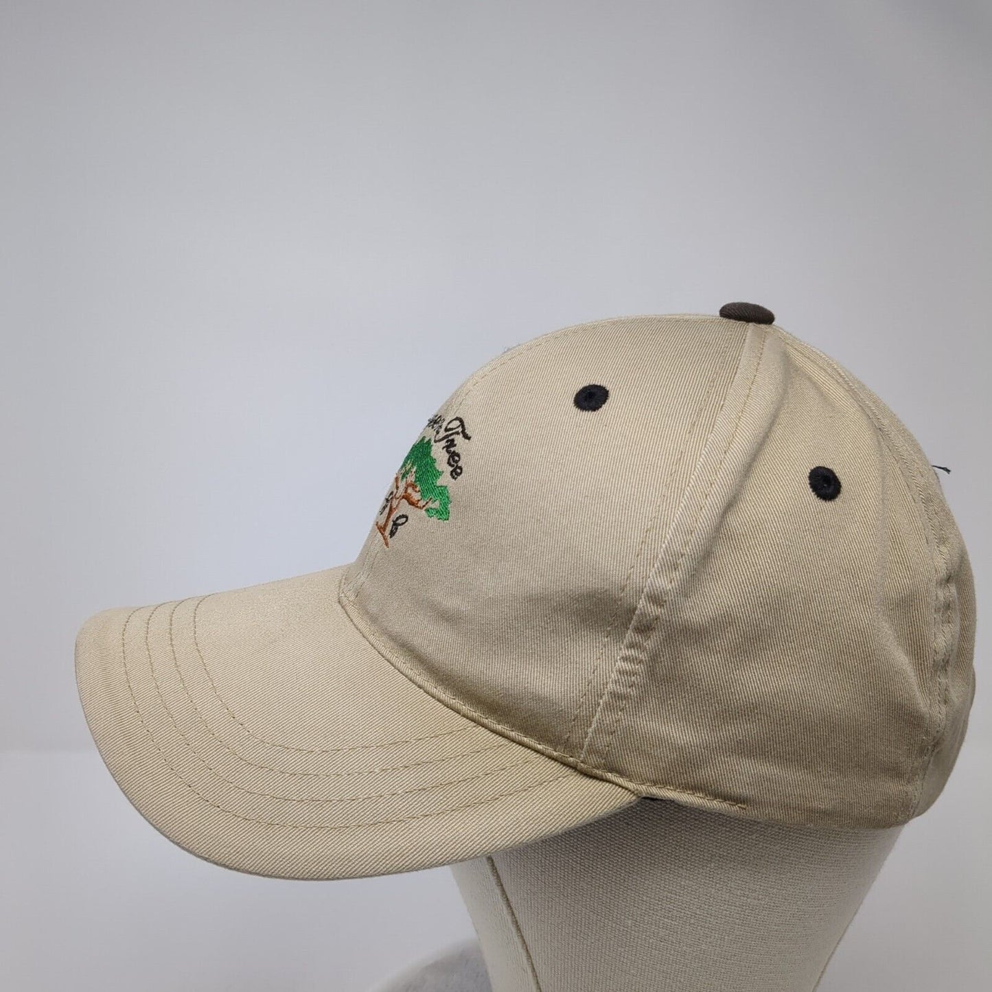Green Tree Strapback Hat Tan One Size Adjustable Embroidered 6 Panel Imperial