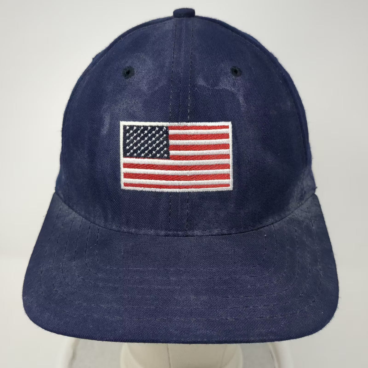 American Needle Blue Snapback Hat American Flag Pientka USA Made Vintage
