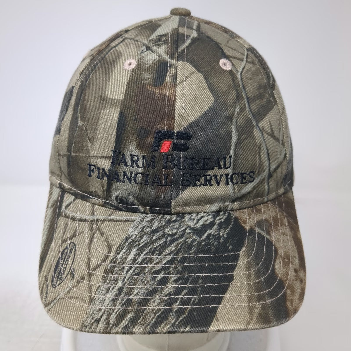 Kati Baseball Cap Green One Size Camo Logo Farm Bureau Financial Services Hat