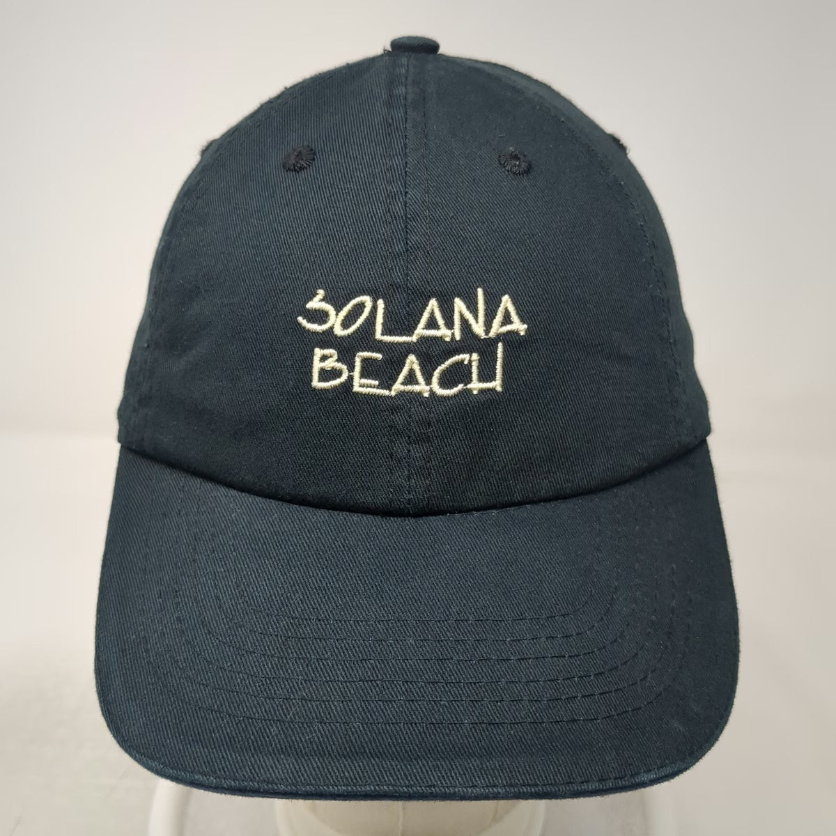 River Beach Baseball Cap Black One Size Solana Beach Cotton Slideback Hat