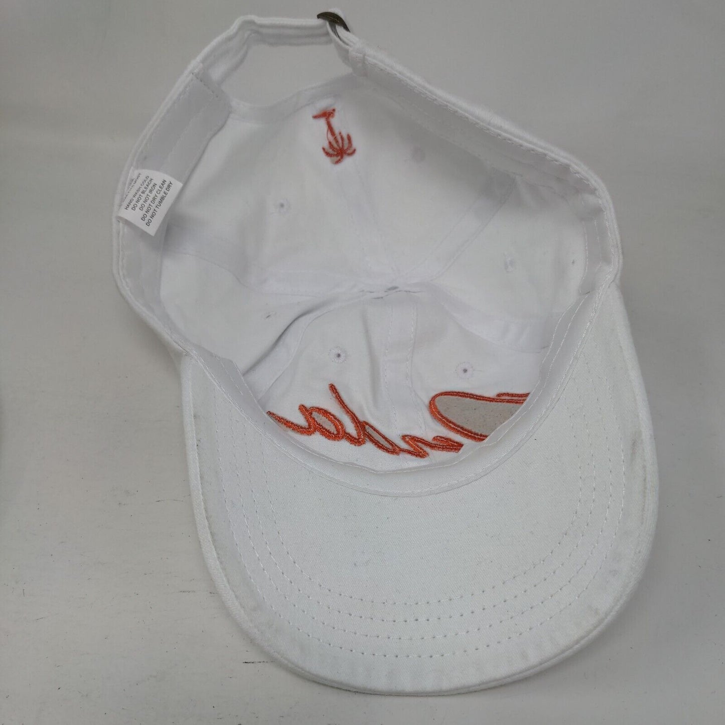 Onda Slideback Hat White OSFM Adjustable Embroidered Vented Holes 6 Panel
